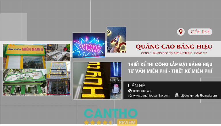 Quảng cáo Hoàng Gia thi công bảng hiệu quảng cáo Cần Thơ 