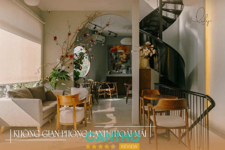 Lily Cafe Cần Thơ có sân thượng ngắm cảnh