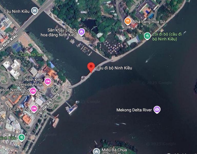 Bản đồ vị trí Cầu đi bộ Ninh Kiều Cần Thơ