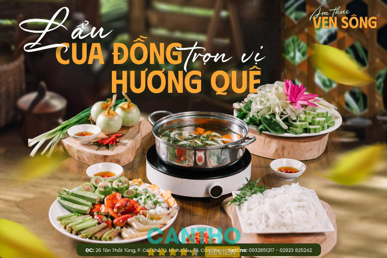 Quán lẩu cua đồng Ven Sông ở Cần Thơ