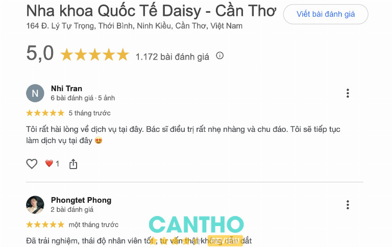 Review về nha khoa Quốc Tế Daisy - Cần Thơ