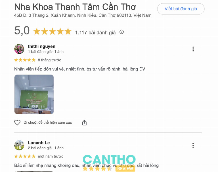 Review về Nha Khoa Thanh Tâm - Cần Thơ