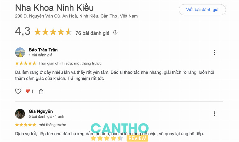 Review về phòng khám Nha Khoa Ninh Kiều - Cần Thơ