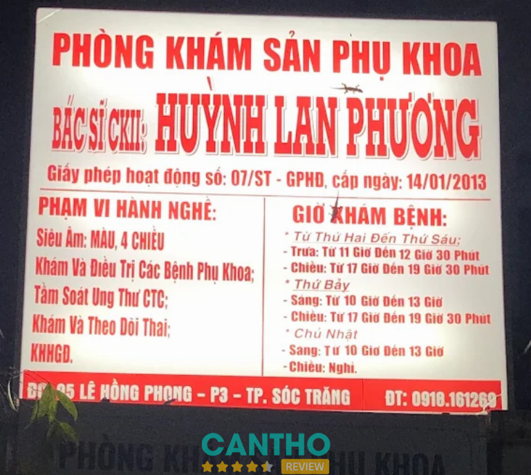 Phòng Khám Sản Phụ Khoa BSCKII Huỳnh Lan Phương tại Sóc Trăng