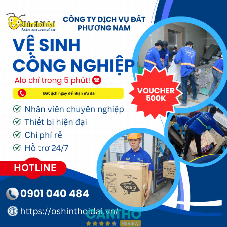 Dịch vụ vệ sinh công nghiệp ở Cần Thơ Oshin Thời Đại Đất Phương Nam
